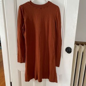 VETTA 100% Organic Cotton Long Sleeve Sweater Dress Women’s XL Burnt Orange